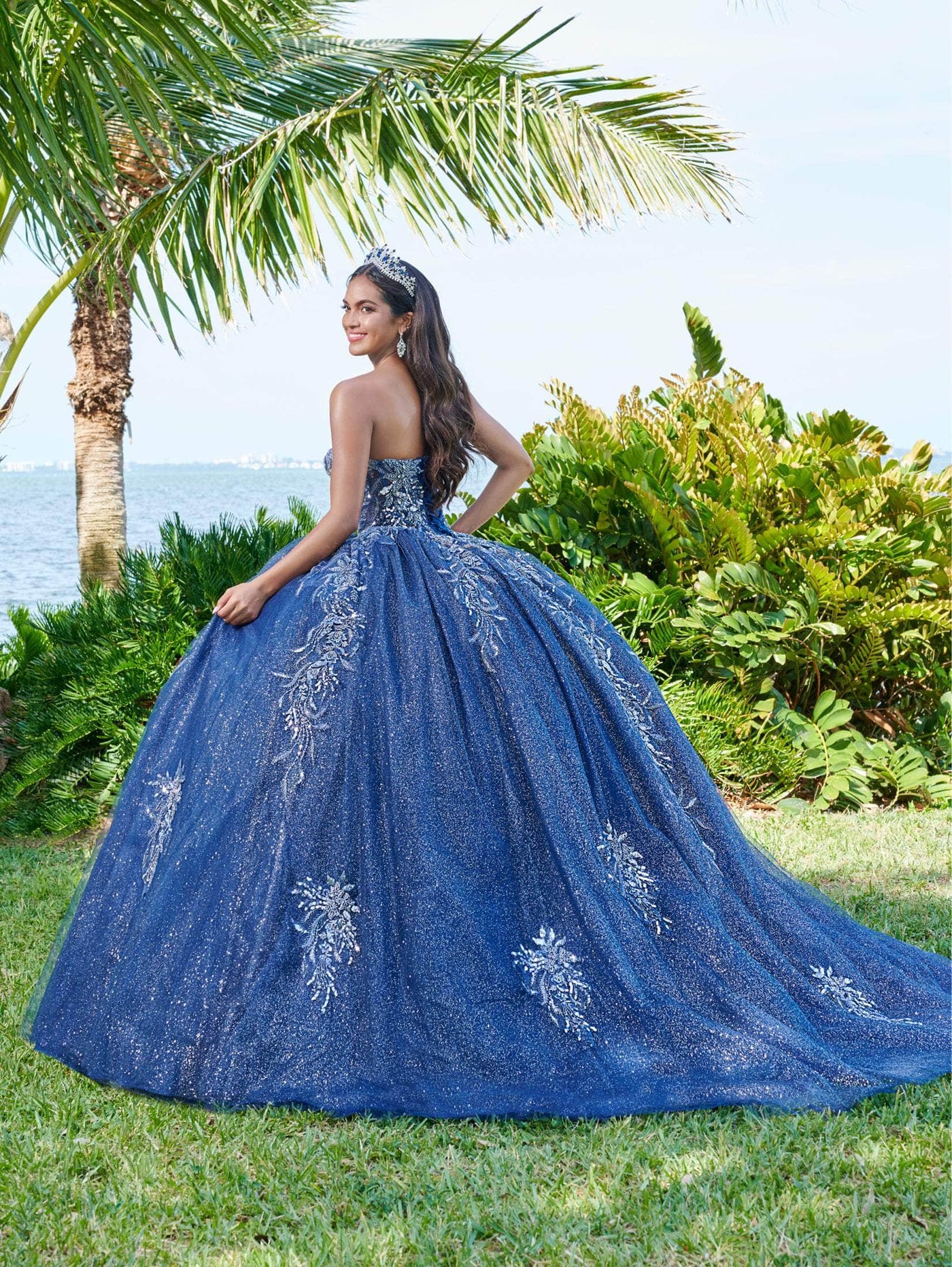 Fiesta Gowns 56495 - Beaded Sequin Lace Strapless Ballgown Special Occasion Dress