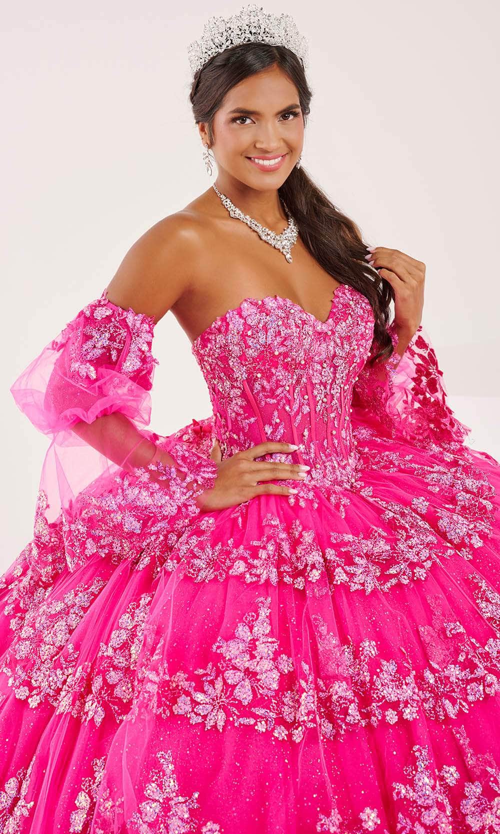 Fiesta Gowns 56497 - Floral Corset Strapless Ballgown Ball Gowns