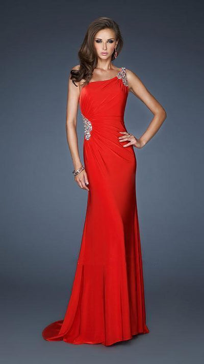 GiGi - Sultry One-Shoulder Sheath Evening Dress 18960 In Red