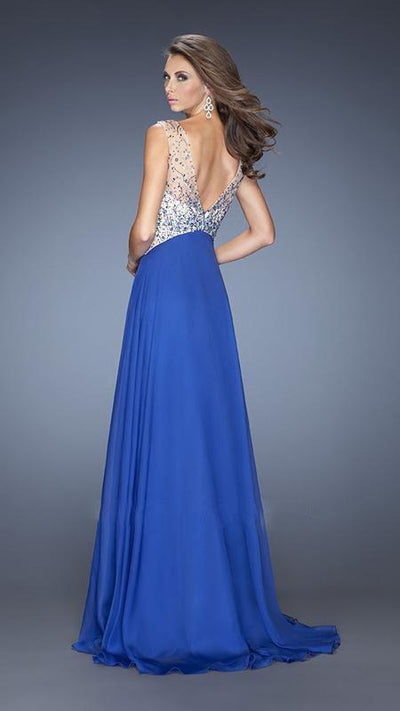 GiGi - Vivacious Sequin Embellished A-line Evening Dress 20163 In Blue