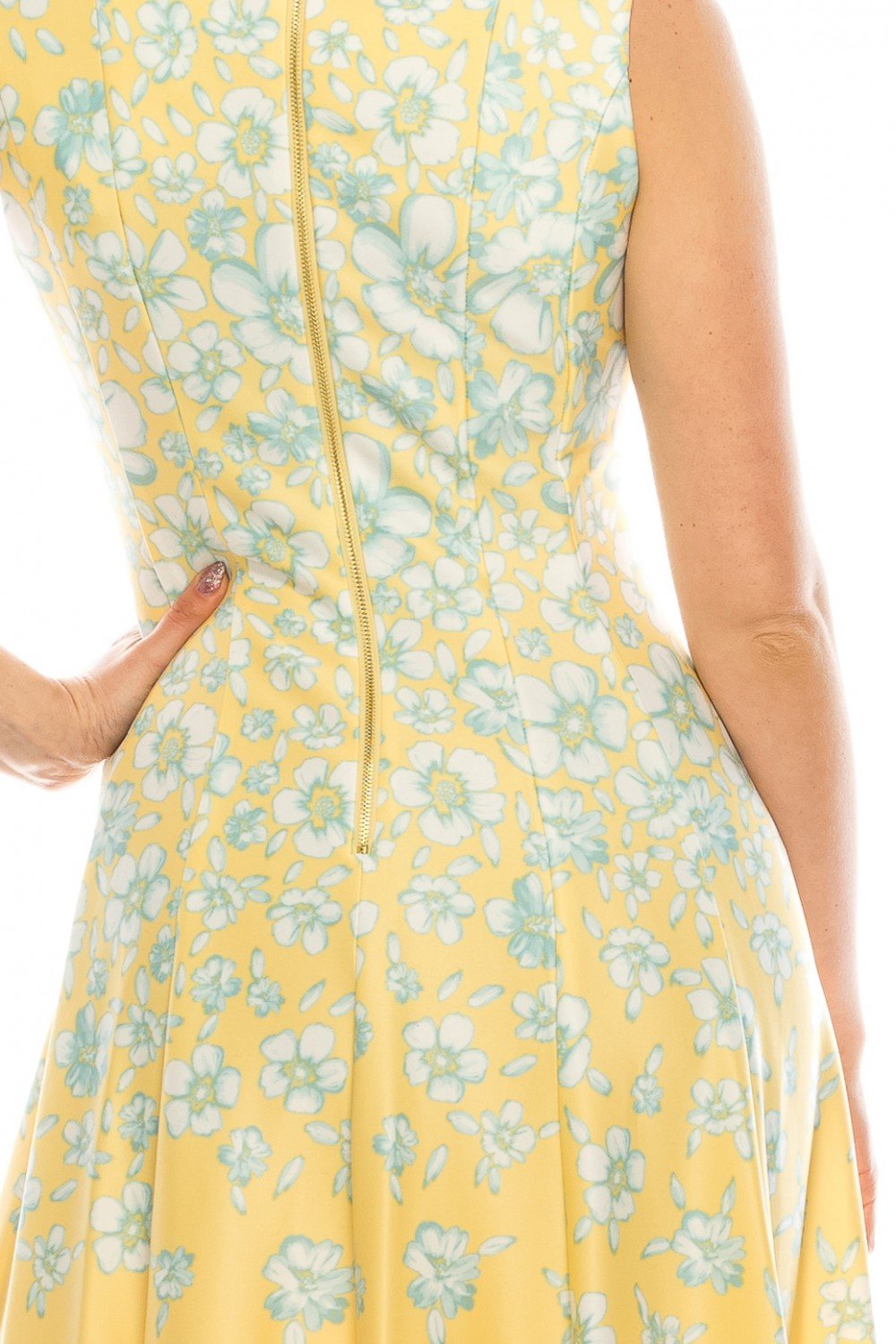 Gabby Skye - 56877MG Floral Print Dress In Yellow