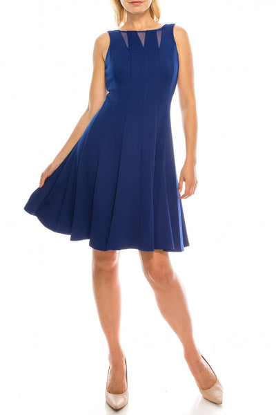 Gabby Skye - 57445MG Sheer Multi-Cutout A-Line Dress In Blue