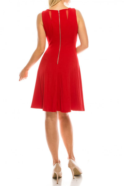 Gabby Skye - 57445MG Sheer Multi-Cutout A-Line Dress In Red