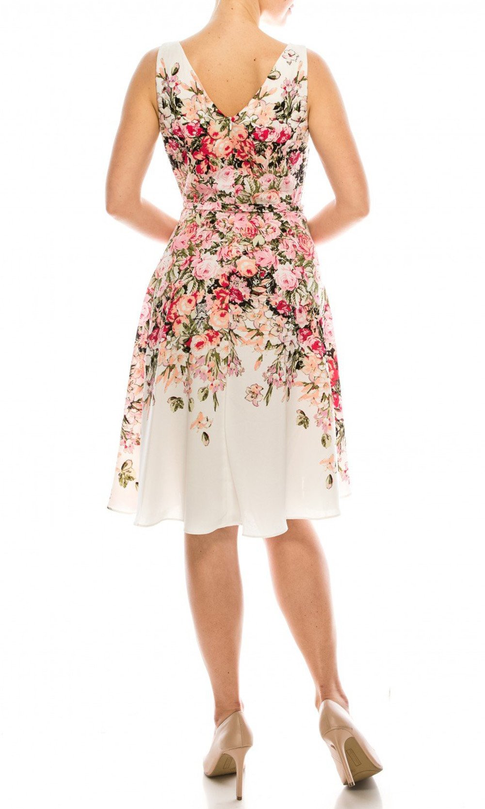 Gabby Skye - 57536MG Sleeveless Floral Dress In Multi-Color