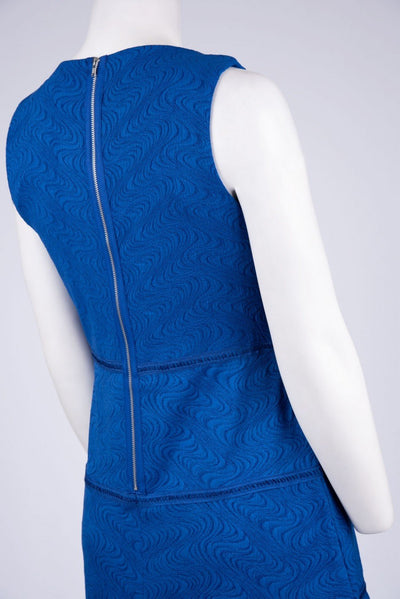 Gabby Skye - 18920M Jewel Neck Ruffled Hem Dress In Blue