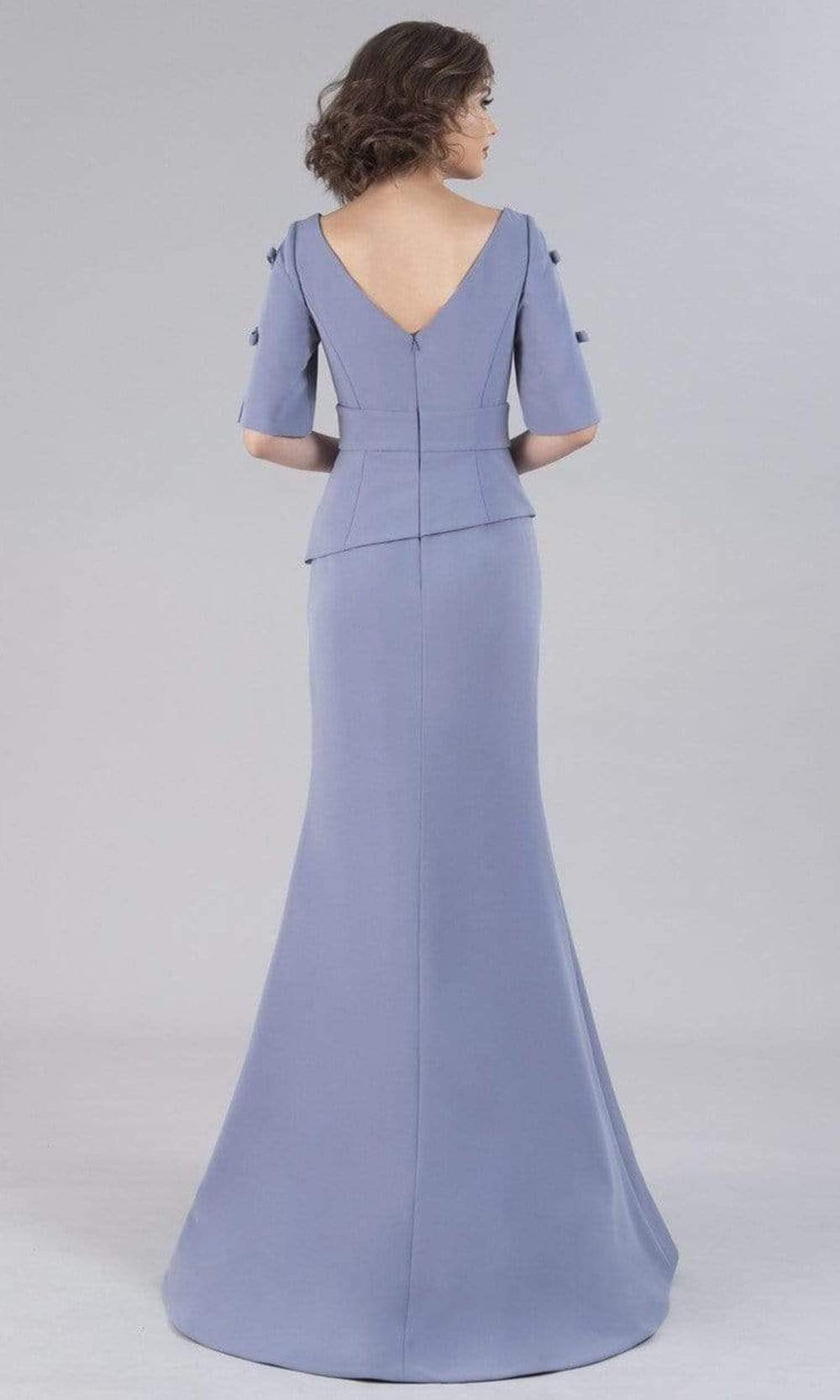 Gia Franco - Peplum V-Neck Formal Trumpet Dress 12102SC