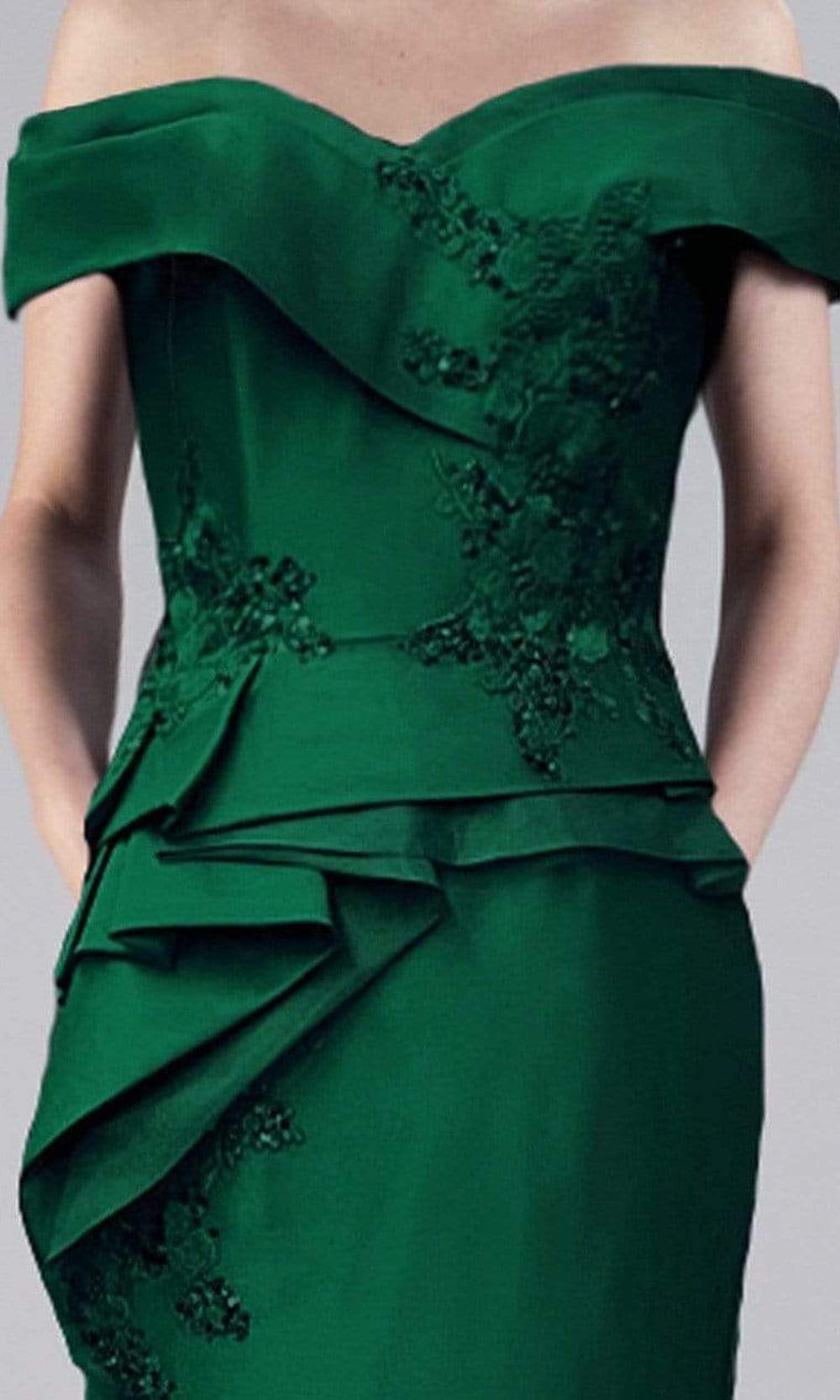 Gia Franco - 12112 Fold-Accented Peplum Sheath Dress Cocktail Dresses