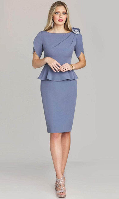 Gia Franco 12203 - Short Sleeve Sheath Formal Dress Special Occasion Dress 6 / Venice Blue