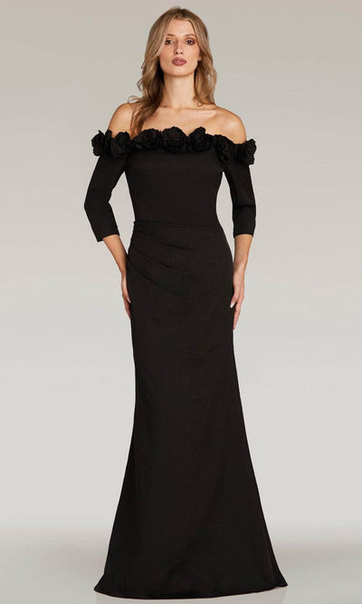 Gia Franco 12272 - Quarter Sleeve Evening Dress Evening Dresses 2 / Black