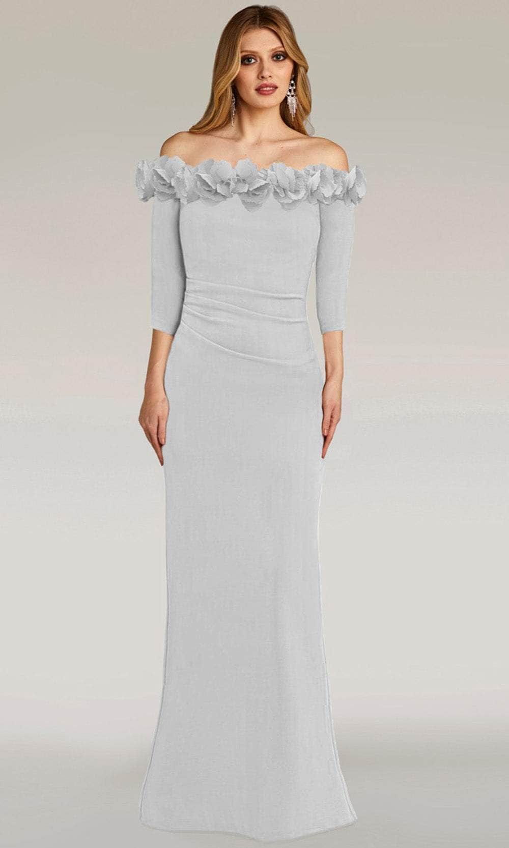 Gia Franco 12272 - Quarter Sleeve Evening Dress Evening Dresses 2 / Silver