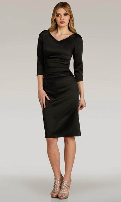 Gia Franco 12280 - Quarter Sleeve Fitted Dress Holiday Dresses 2 / Black