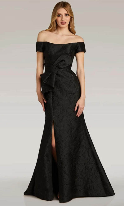 Gia Franco 12301 - Bow Accented Evening Dress Evening Dresses 2 / Black