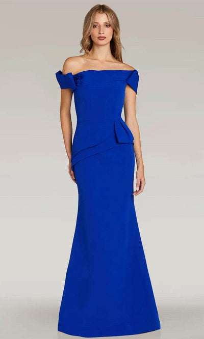 Gia Franco 12306 - Asymmetrical Peplum Evening Dress Evening Dresses 2 / Royal