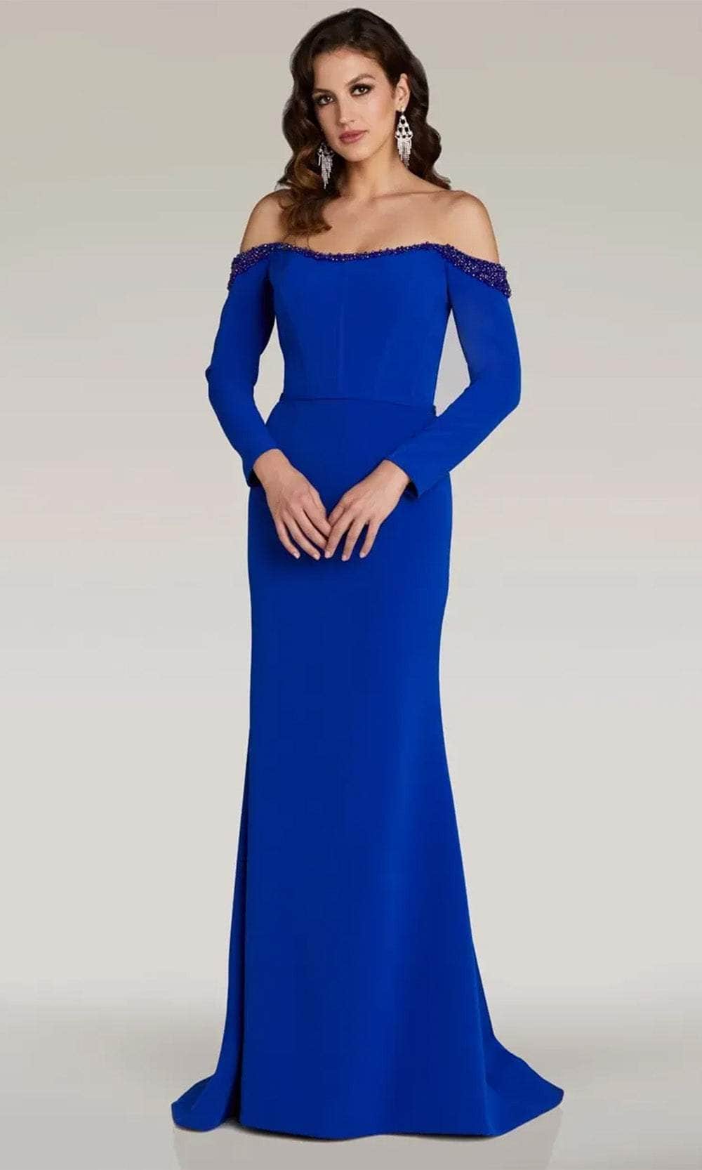 Gia Franco 12311 - Bead-Trimmed Evening Dress Evening Dresses 2 / Royal