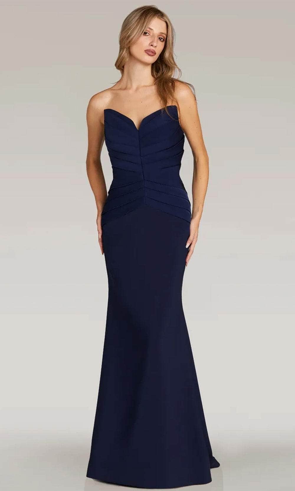 Gia Franco 12312 - Strapless Ruched Evening Dress Evening Dresses 2 / Navy