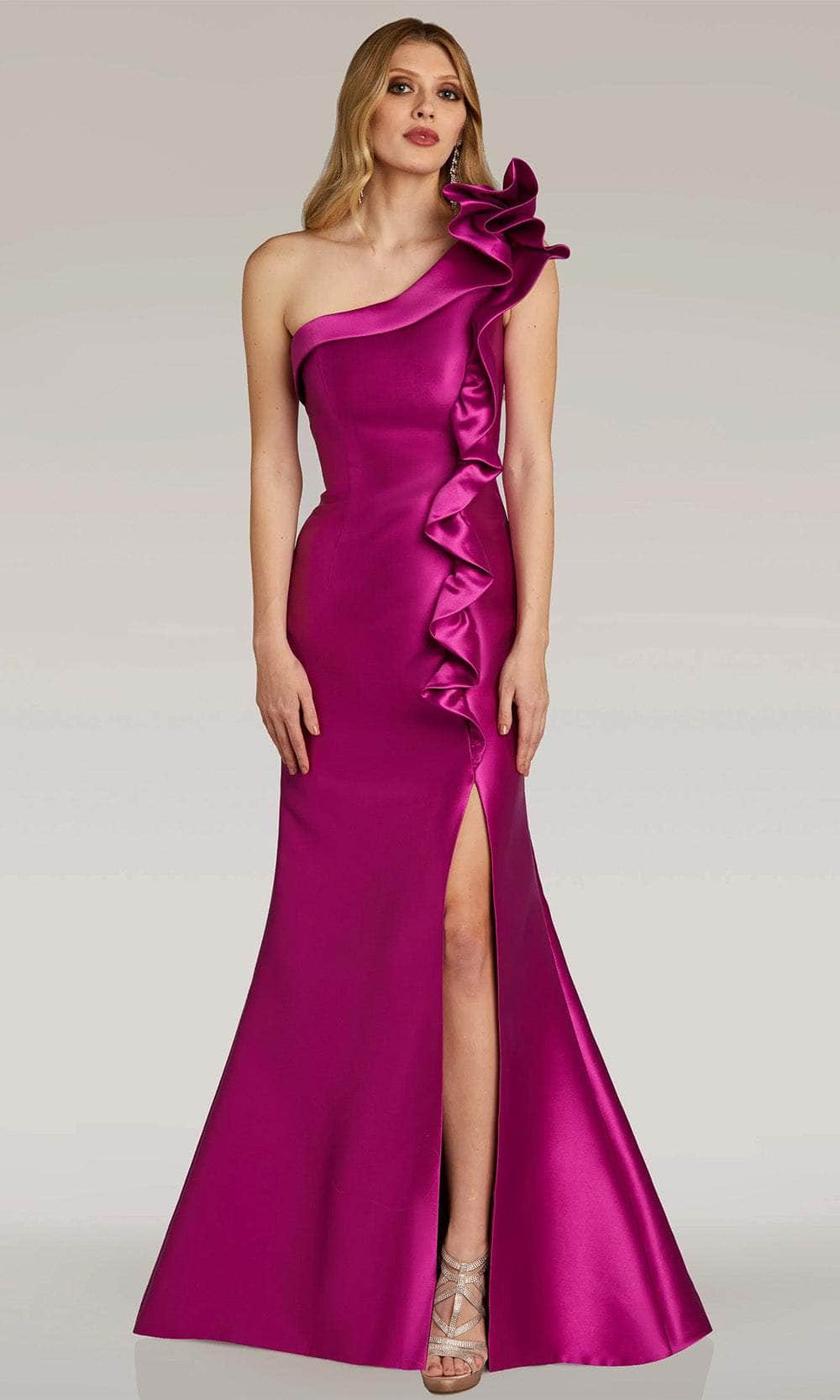 Gia Franco 12314 - Ruffle Accent Evening Dress Evening Dresses 2 / Magenta