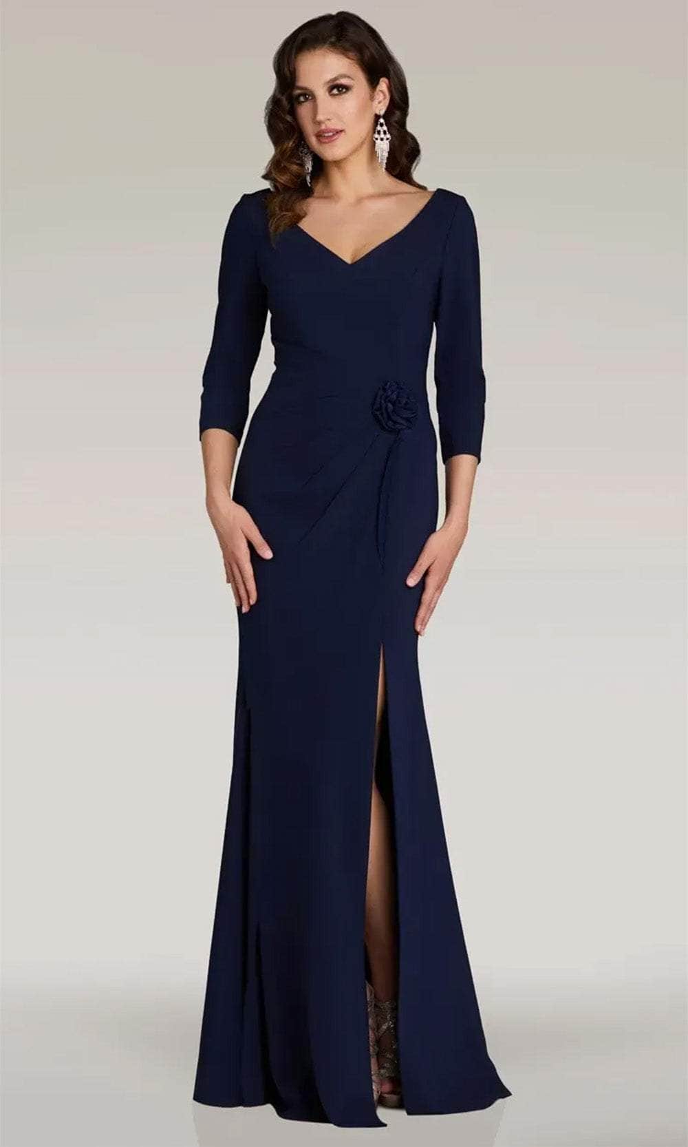 Gia Franco 12321 - High Slit Mermaid Evening Dress Evening Dresses 2 / Navy