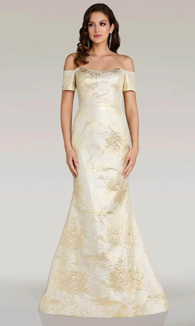 Gia Franco 12376 - Metallic Off Shoulder Evening Dress Evening Dresses 