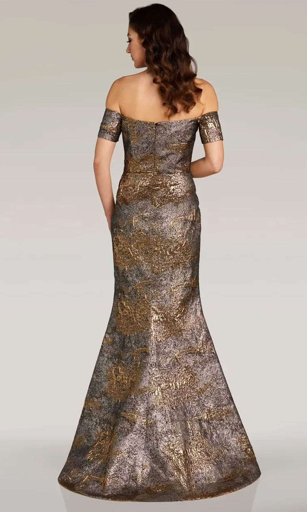 Gia Franco 12376 - Metallic Off Shoulder Evening Dress Evening Dresses 