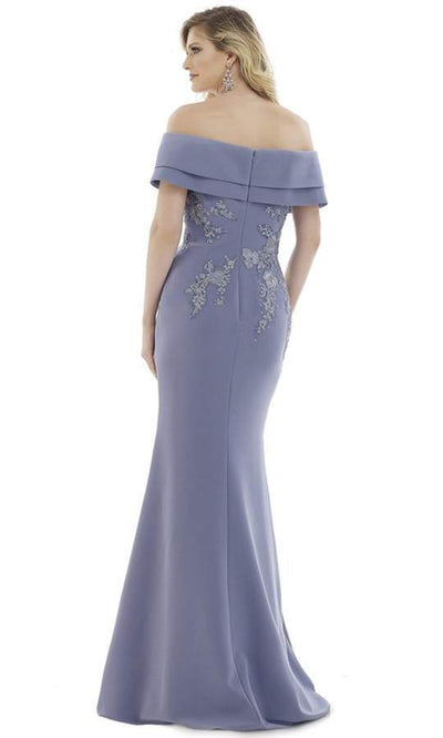 Gia Franco - Floral Off Shoulder Mermaid Dress In Blue