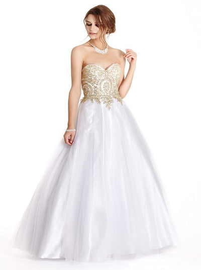 Gilded Sweetheart QuinceaÃƒÂ±era Ballgown Dress XXS / Off White-Gold