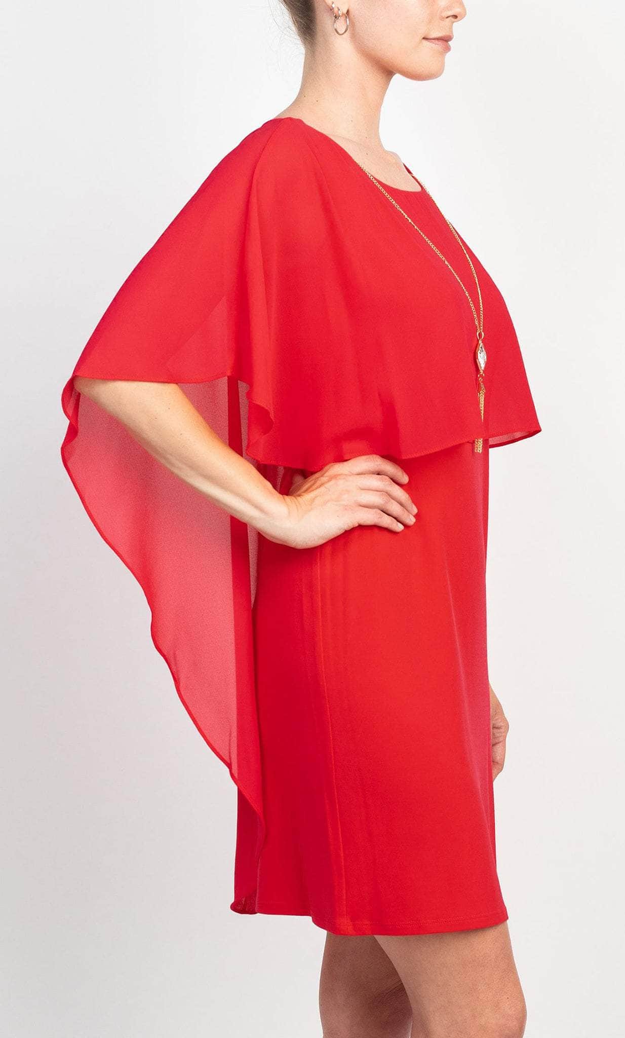 Glamour G0N180P - Cape Short Sleeve Short Dress Cocktail Dresses