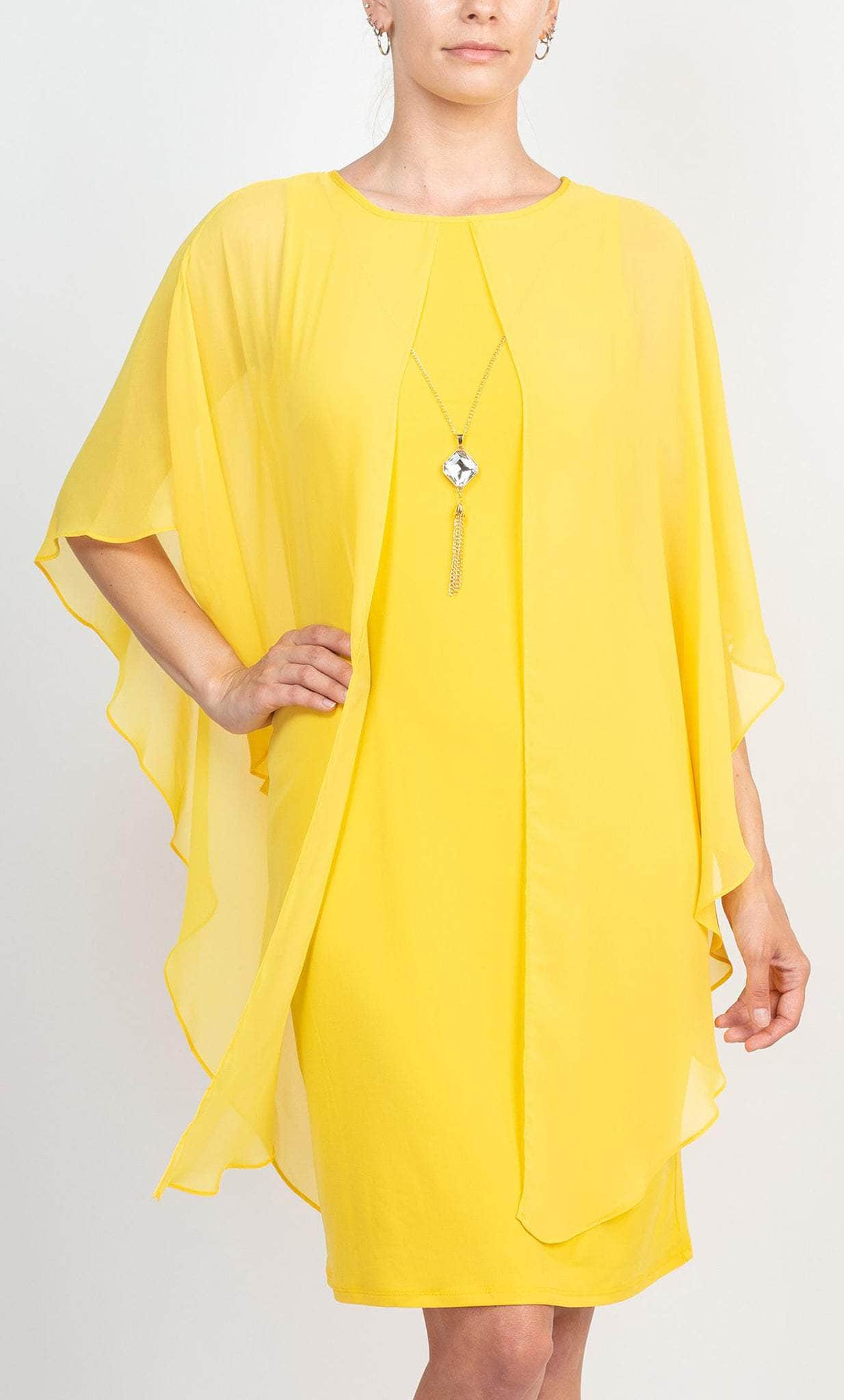 Glamour G0N406 - Cape Sleeve Sheath Formal Dress Holiday Dresses 10 / Mango