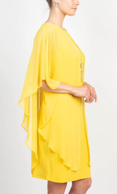 Glamour G0N406 - Cape Sleeve Sheath Formal Dress Holiday Dresses
