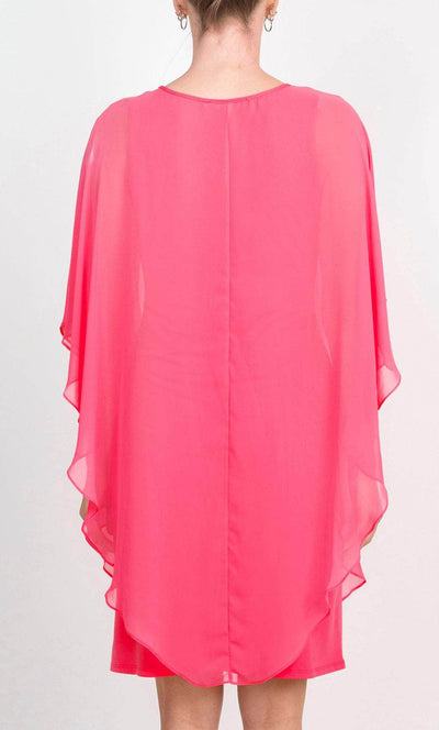 Glamour G0N406 - Cape Sleeve Sheath Formal Dress Holiday Dresses