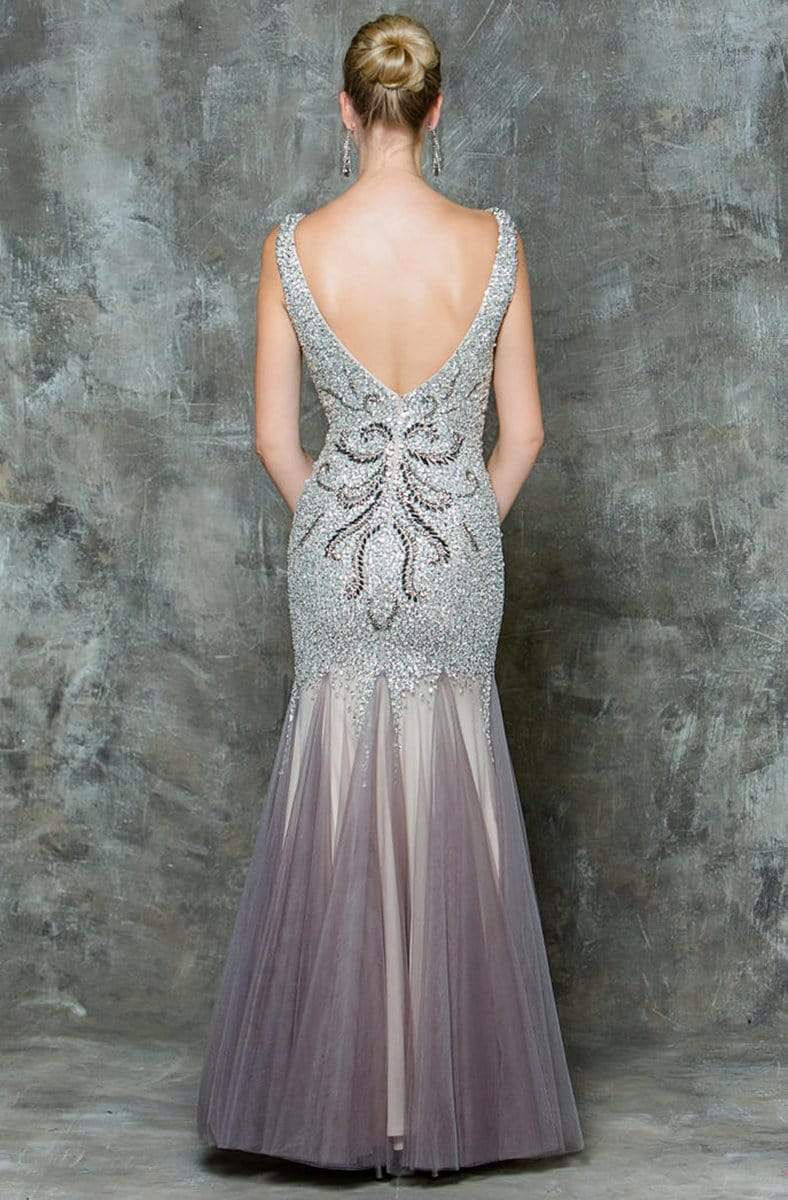Glow by Colors - G697 Beaded Mesh Mermaid Evening Gown Special Occasion Dress