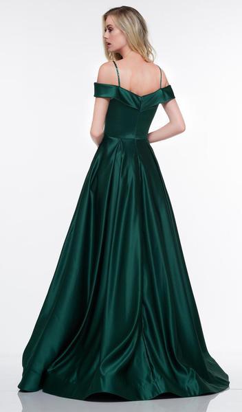 Glow by Colors - Off Shoulder Satin A-Line Prom Gown G841 CCSALE