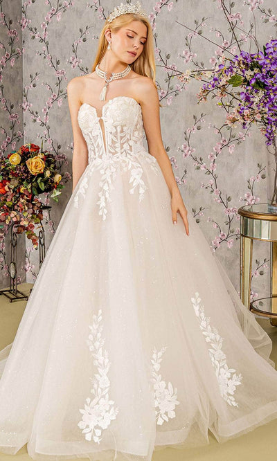 GLS by Gloria Bridal GL3349 - Corset Embellished Ballgown Ball Gowns XS / Ivory
