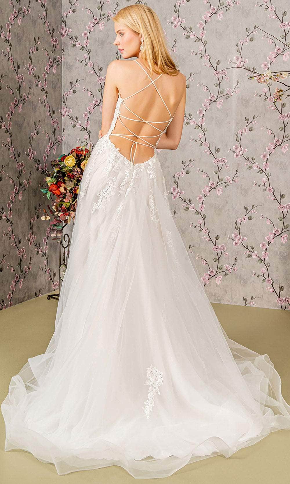GLS by Gloria Bridal GL3417 - Embroidered Straight Across Wedding Gown Wedding Dresses