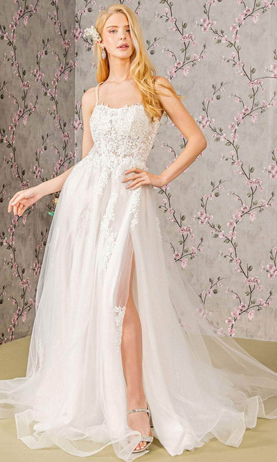 GLS by Gloria Bridal GL3417 - Embroidered Straight Across Wedding Gown Wedding Dresses XS / Ivory