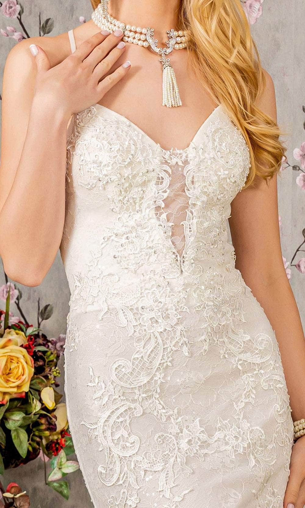 Embroidered Sleeveless Lace Bridal Gown by GLS Gloria GL3442 4XL / Ivory Embroidered Sleeveless Lace Bridal Gown by GLS Gloria GL3442 4XL / Ivory