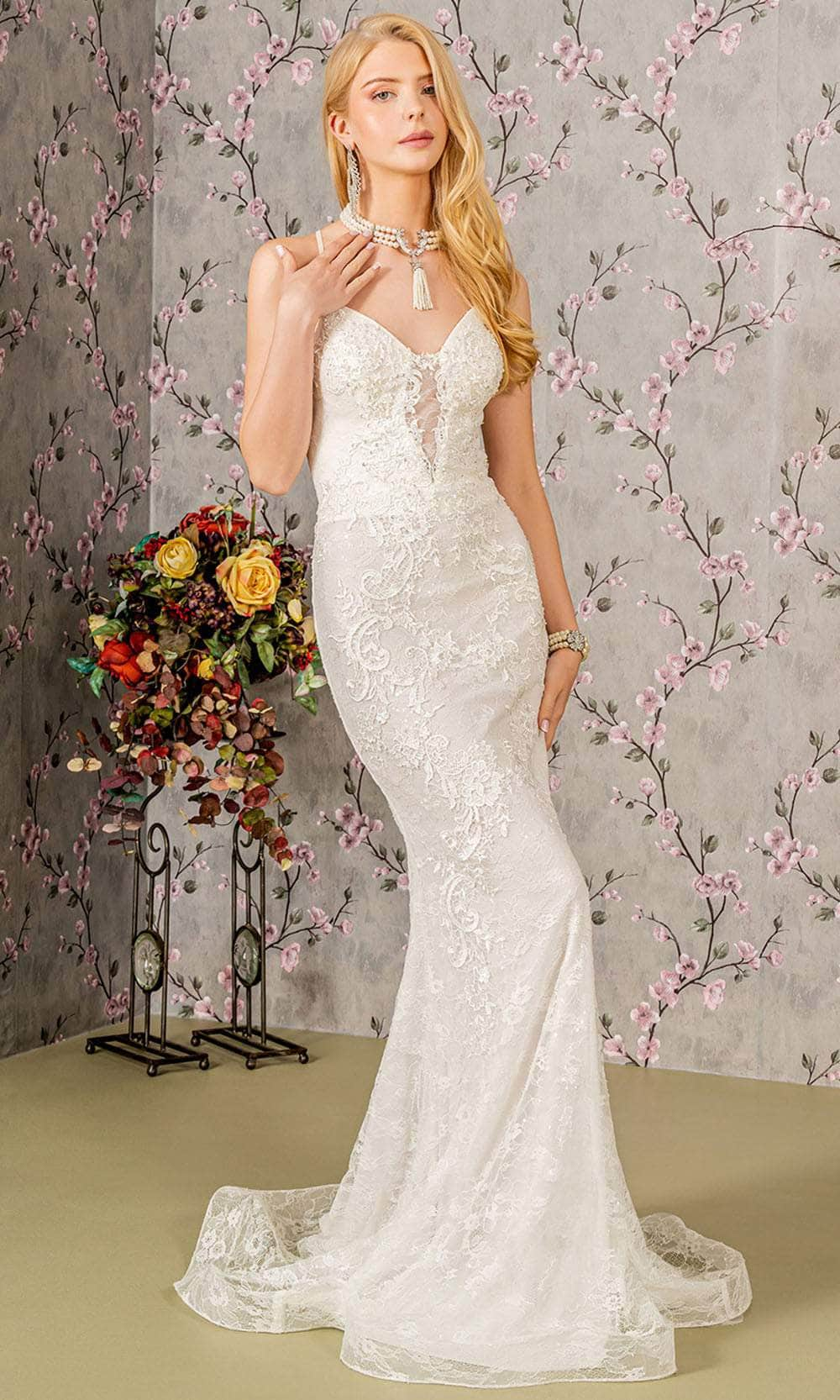 GLS by Gloria Bridal GL3442 - Fitted Sheath Wedding Dress Wedding Dresses XS / Ivory