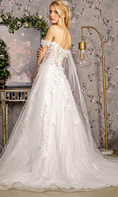 GLS by Gloria Bridal GL3448 - Side Capes A-Line Wedding Dress Wedding Dresses