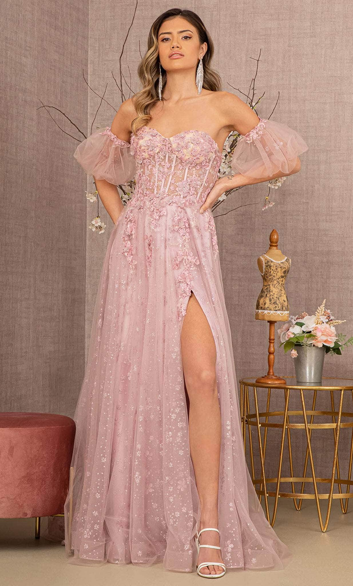 GLS by Gloria GL3126 - Embroidered Sweetheart Prom Gown Special Occasion Dress XS / D/Rose