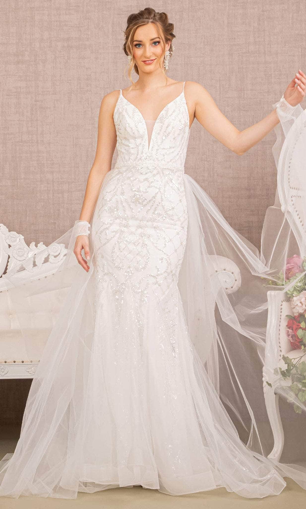 GLS by Gloria GL3157 - Embellished Tulle Trumpet Gown Special Occasion Dress
