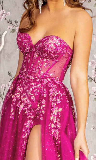 GLS by Gloria GL3209 - Sequin High Slit Evening Dress Prom Dresses