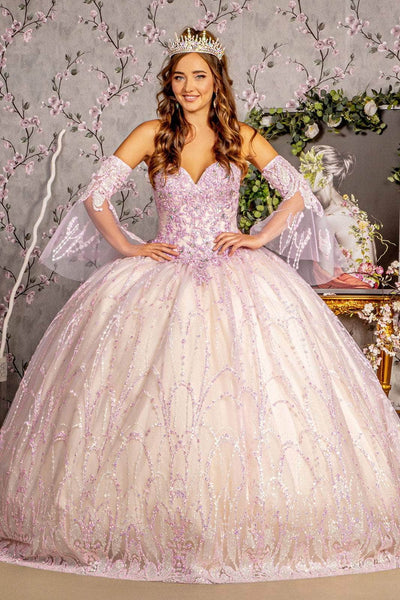 GLS by Gloria GL3234 - Embroidered Mesh Ballgown Ball Gowns