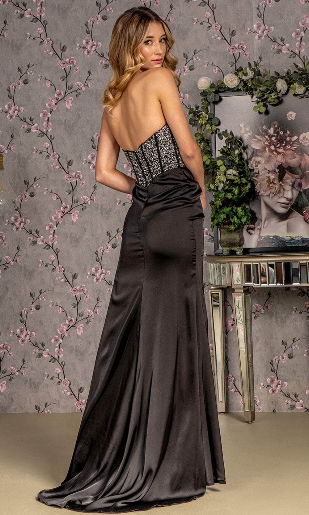 GLS by Gloria GL3280 - Strapless High Slit Evening Dress Evening Dresses