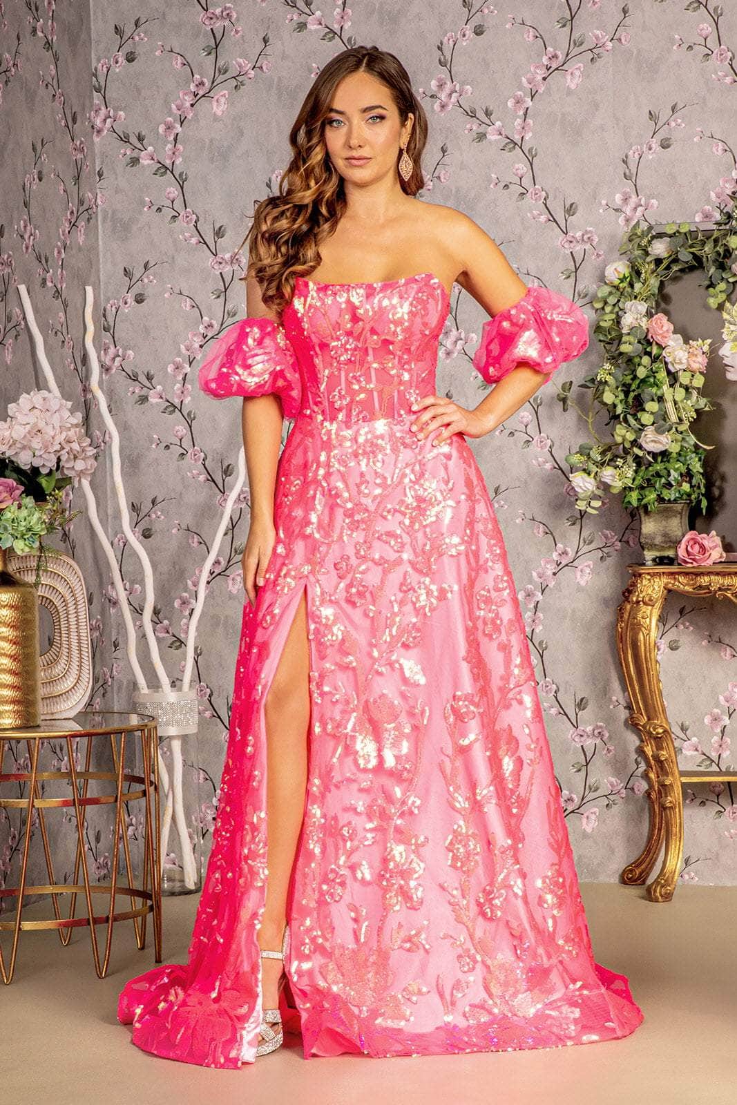GLS by Gloria GL3311 - Sequin Embellished A-Line Gown Prom Dresses