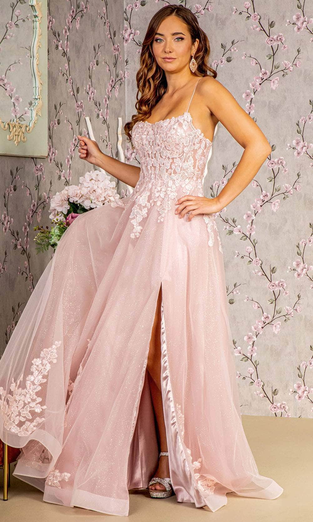 GLS by Gloria GL3328 - Sleeveless Scoop Neck Gown Prom Dresses XS / Blush