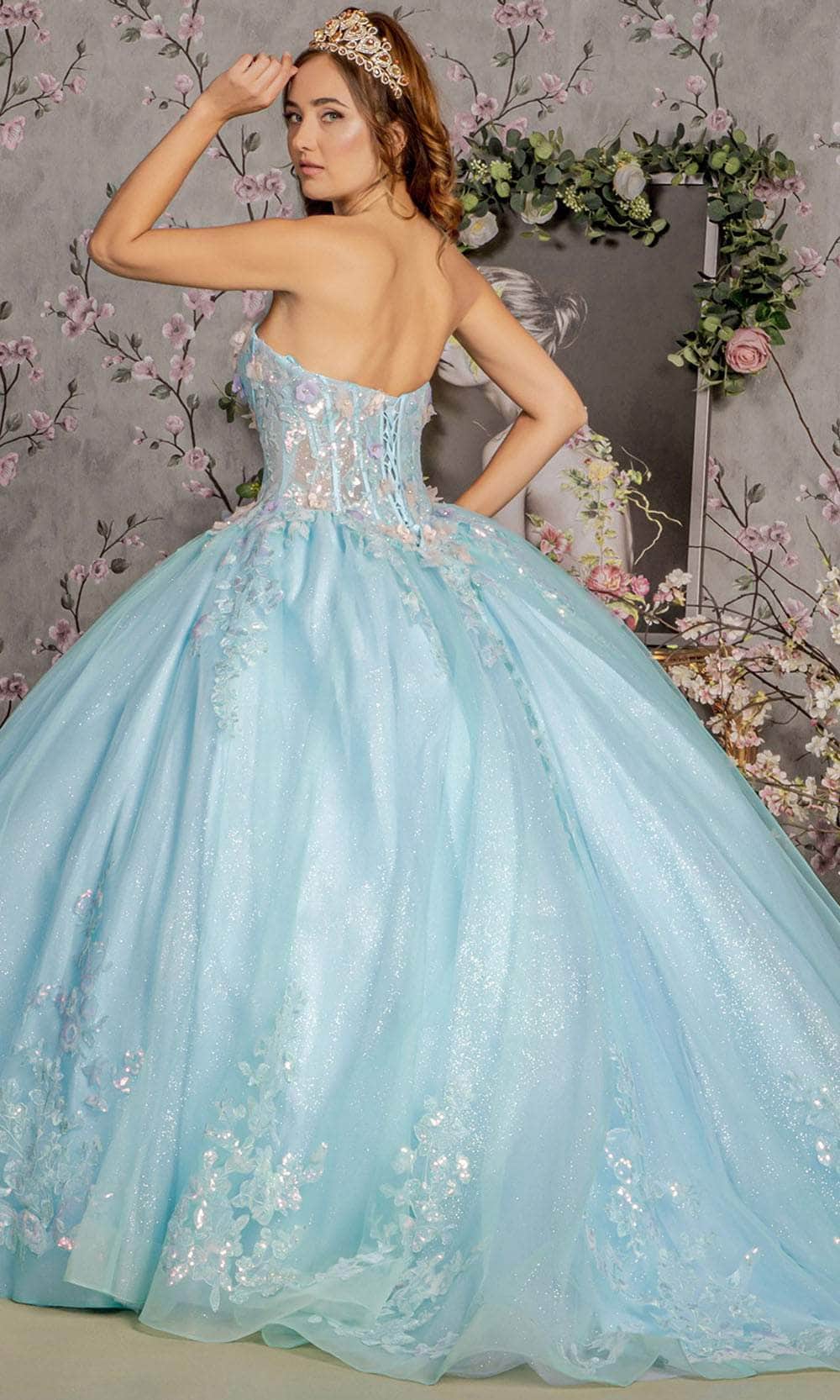 GLS by Gloria GL3332 - Embroidered Corset Bodice Ballgown Ball Gowns