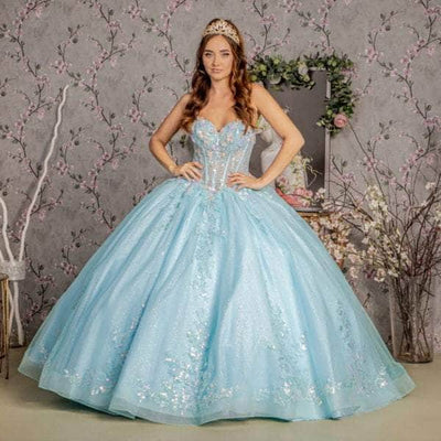 GLS by Gloria GL3332 - Embroidered Corset Bodice Ballgown Ball Gowns
