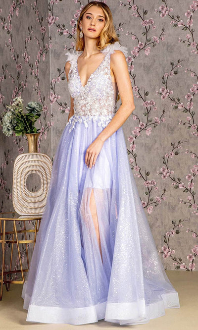 GLS by Gloria GL3393 - Embroidered Sleeveless Gown Prom Dresses XS / Lilac
