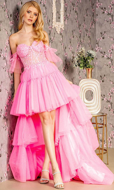 GLS by Gloria GL3396 - Detachable A-Line Evening Dress Evening Dresses XS / Hot Pink