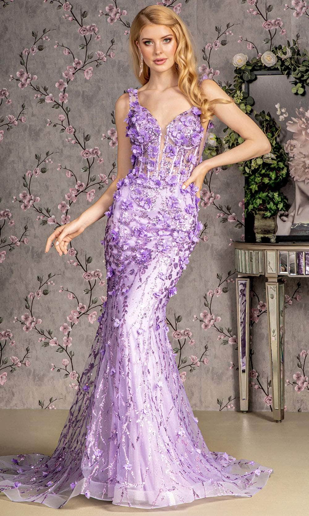 GLS by Gloria GL3410 - Sweetheart Neck Sleeveless Gown Prom Dresses XS / Lilac
