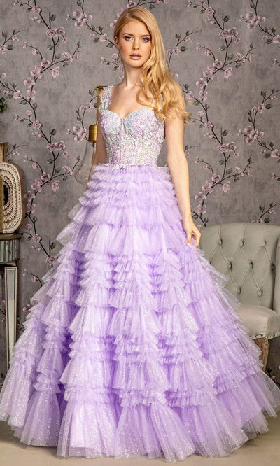 GLS by Gloria GL3460 - Tiered Skirt Corset Gown Prom Dresses XS / Lilac